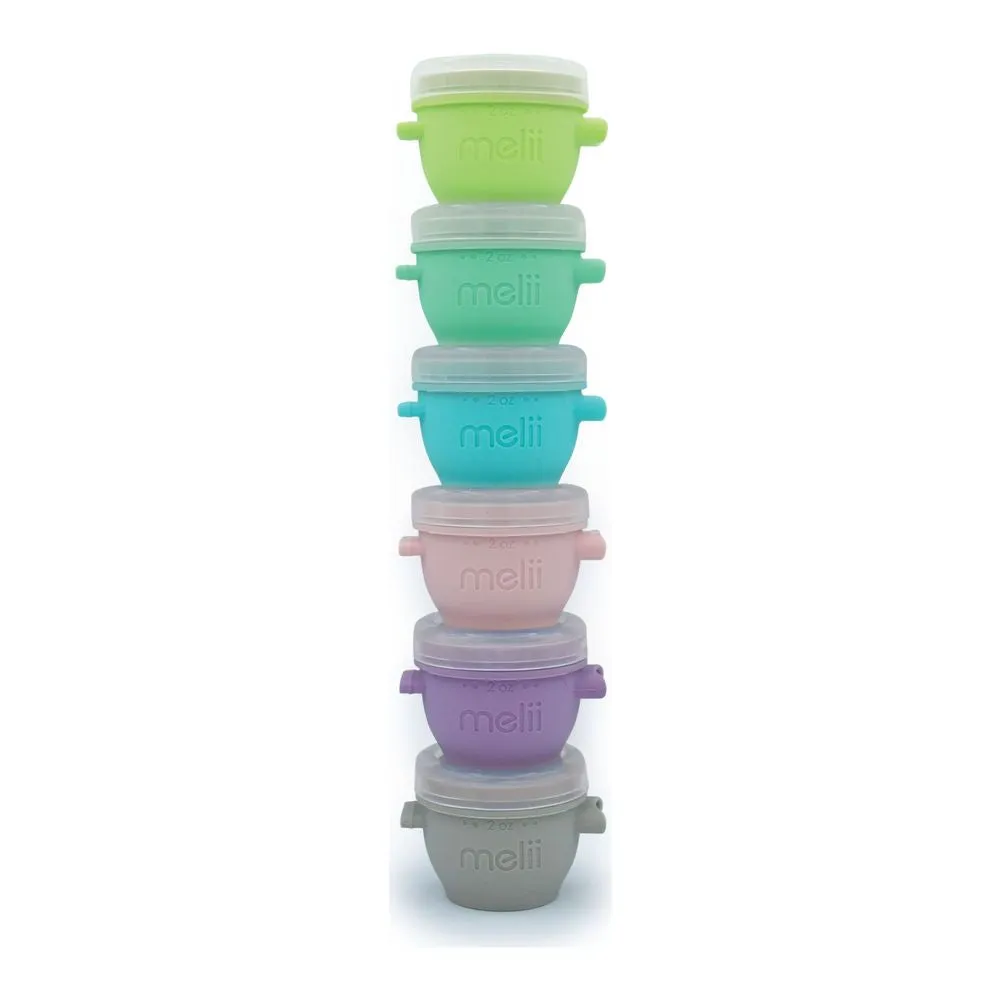 Melii 6-Piece Silicone Snap & Go Pods Set (2 oz)