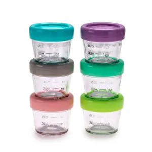 melii Glass Baby Food Containers - Airtight, Leakproof, Storage for Babies, Toddlers, Kids – BPA Free, Microwave & Freezer Safe - Set of 6, 4oz with Easy Open Lids