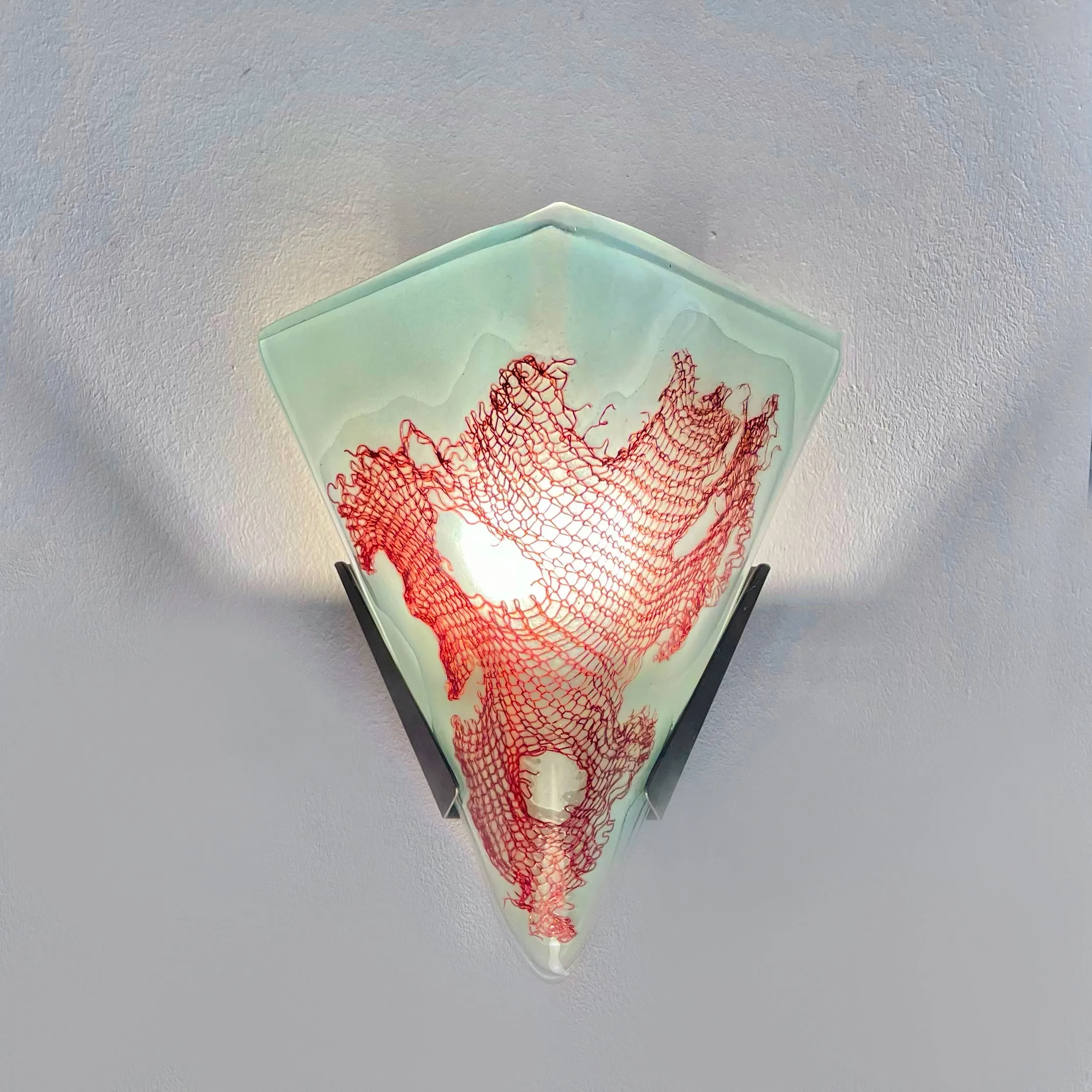 Michael Murphy, Copper Mesh & Glass V-Sconces