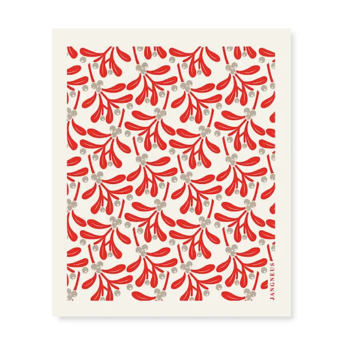 Mistletoe - Red - The Amazing Swedish Dishcloth