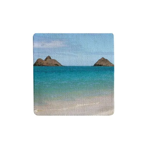 Mokulua Island Art Fabric Coaster