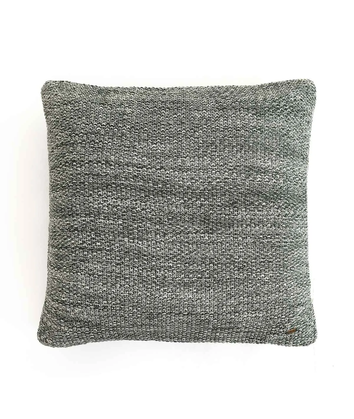 Moss Knit Cotton Knitted Decorative Honeydew & Natural Color 22 x 22 Inches Cushion Cover