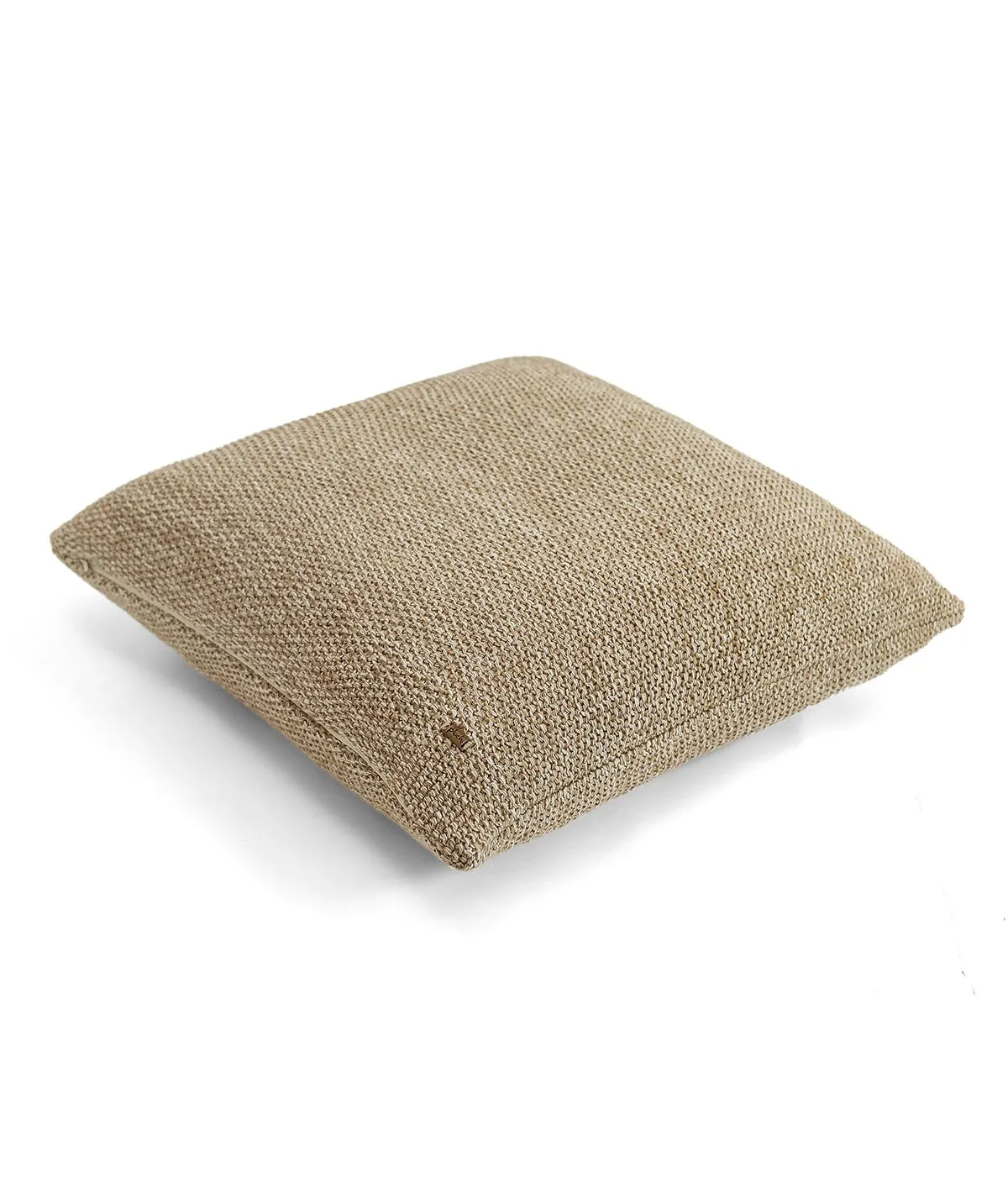 Moss Knit Cotton Knitted Decorative Khaki & Natural Color 22 x 22 Inches Cushion Cover