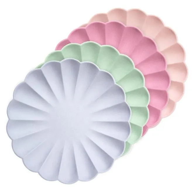 Multicolor Large Eco Paper Plates - Pack of 8