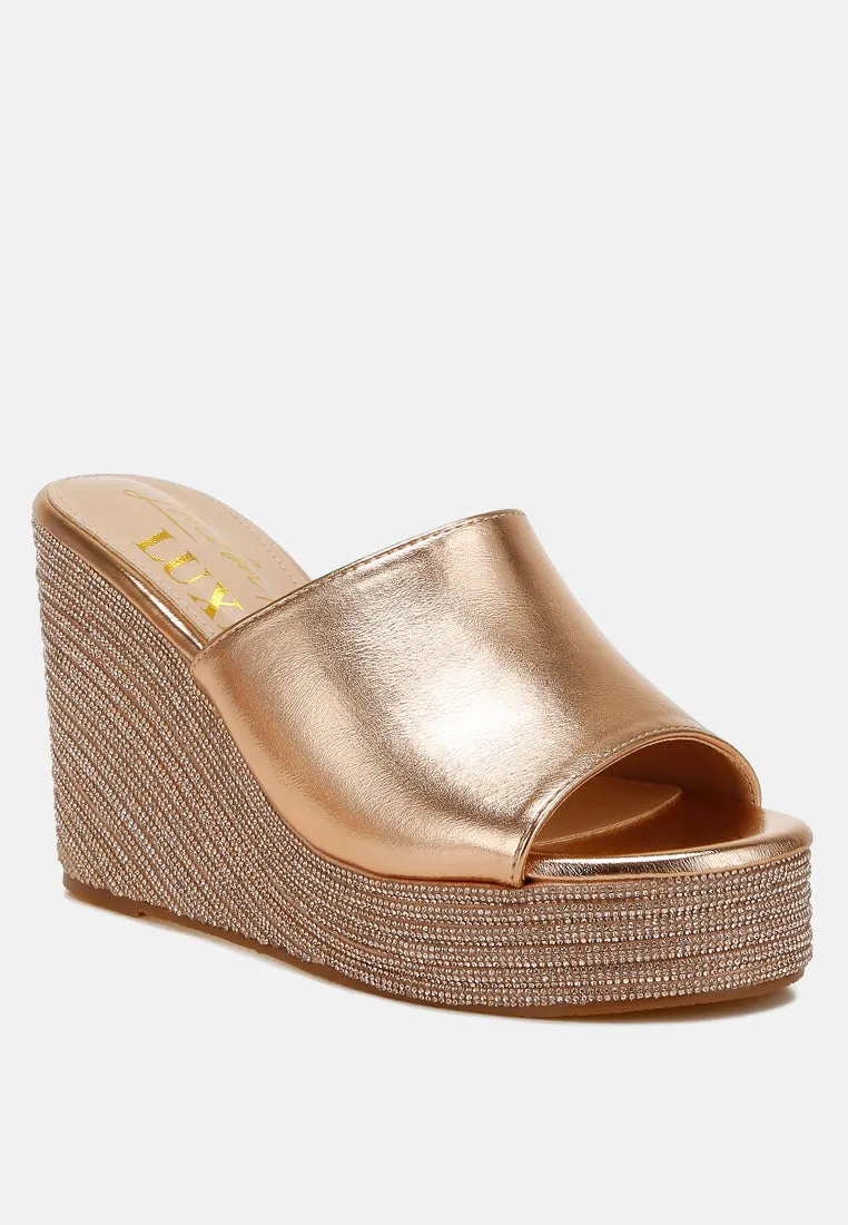 No Filter Wedge Heel Peep Toe Sandals