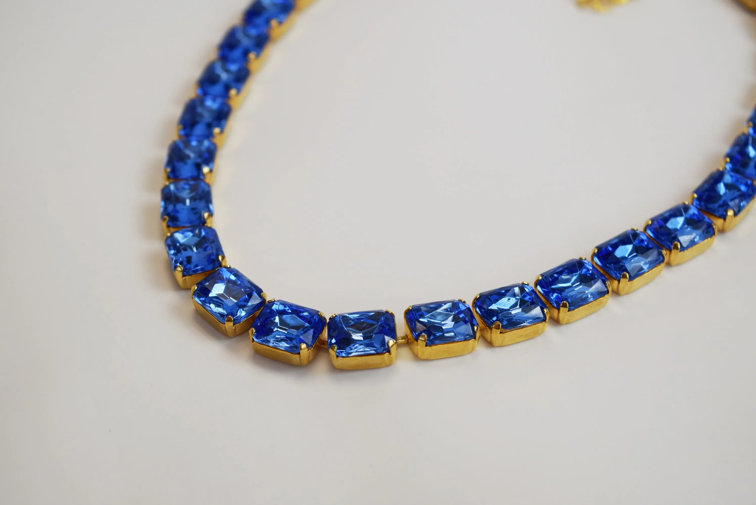 Ocean Blue Collet Necklace - Small Octagon