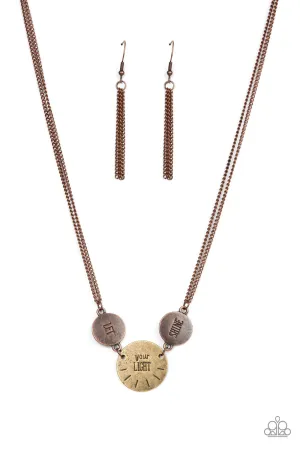 Paparazzi Acessories - Shine Your Light - Copper Necklace