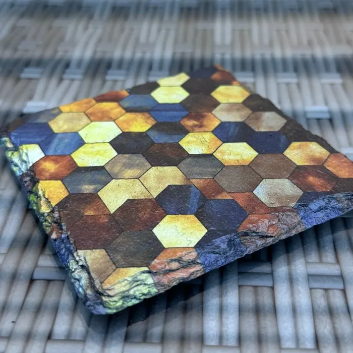 Pattern Slate Coasters - Honeycomb #1