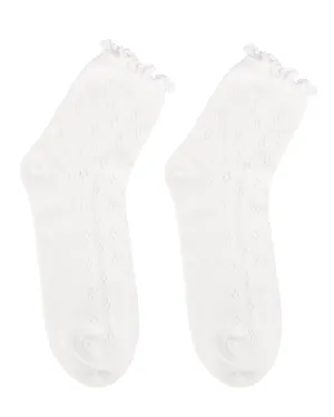 Pointelle Cotton Socks - Snow