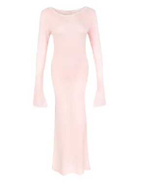 Pointelle Soft Knit Maxi Dress - Soft Pink