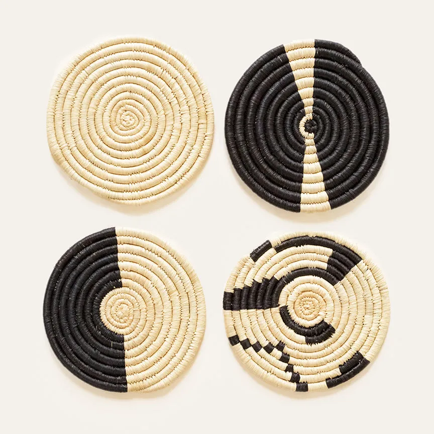 RAFFIA MIXED COASTERS | SET OF FOUR