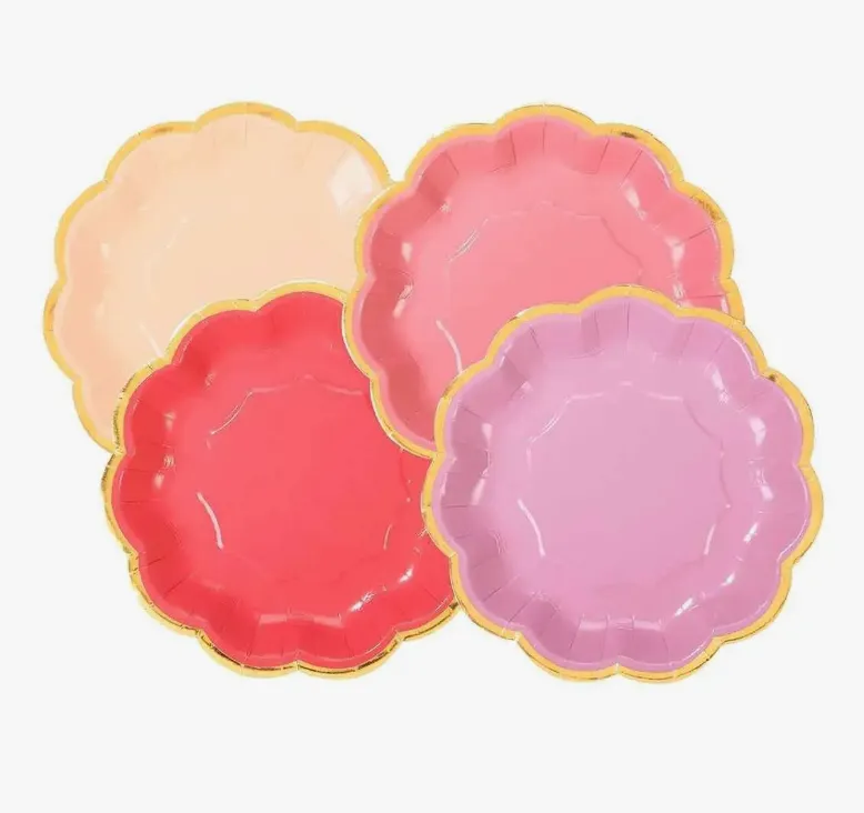 Rose Pink Scalloped Side Plates