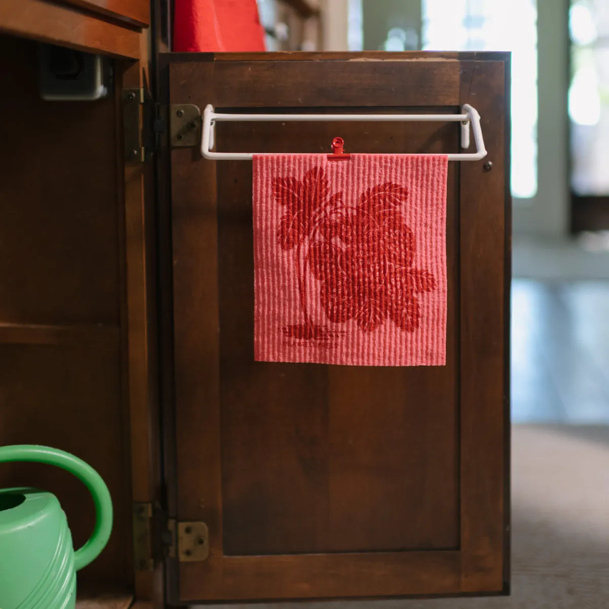 Screen Printed Red Strawberries Sponge Cloth