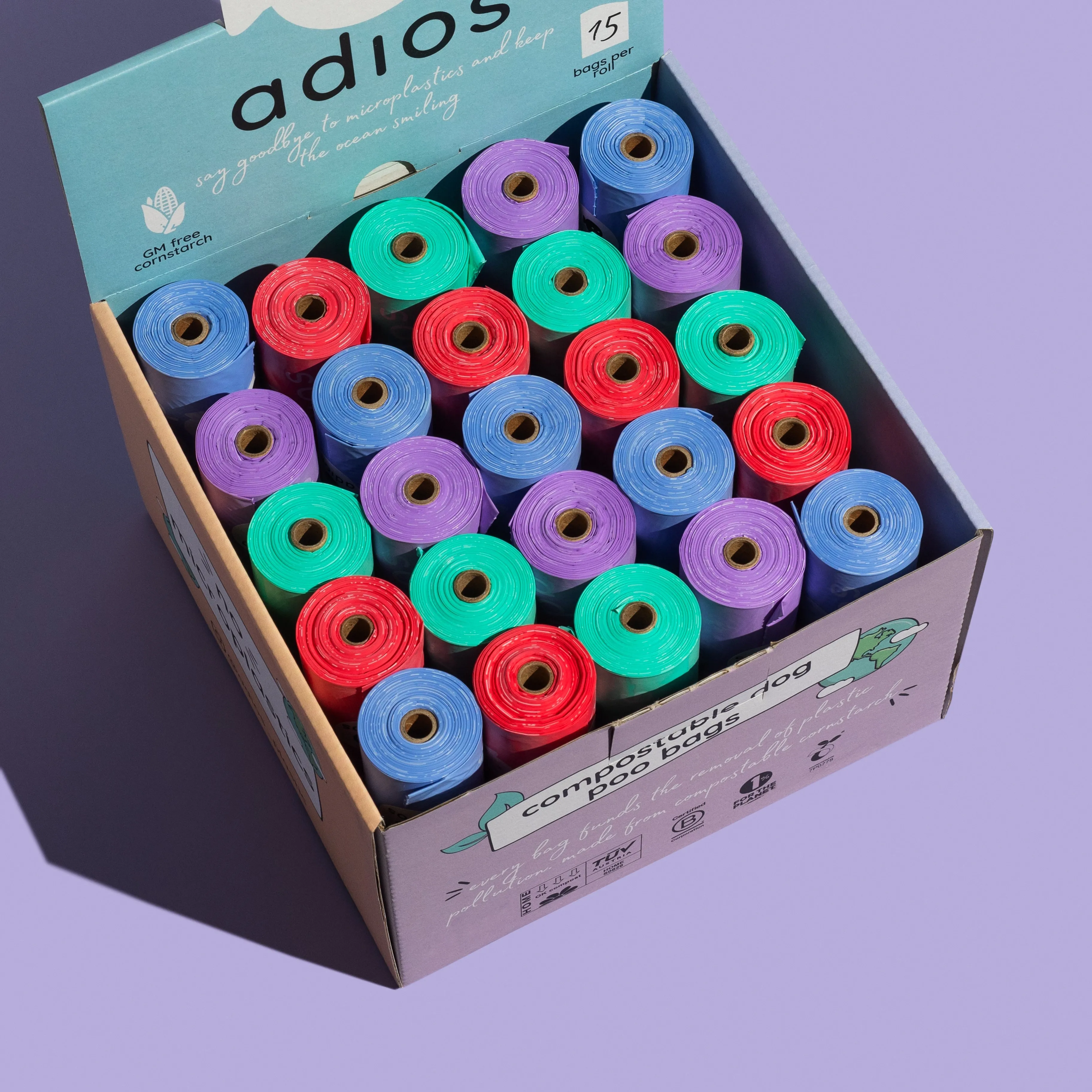 Single Roll Compostable Poo Bags by Adios