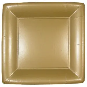 Solid Gold 10" Square Dinner Paper Plates (Case Qty: 576)