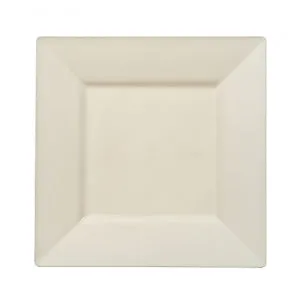 Squares - Cream 8" Square Plastic Dinner Plates (Case Qty: 120)