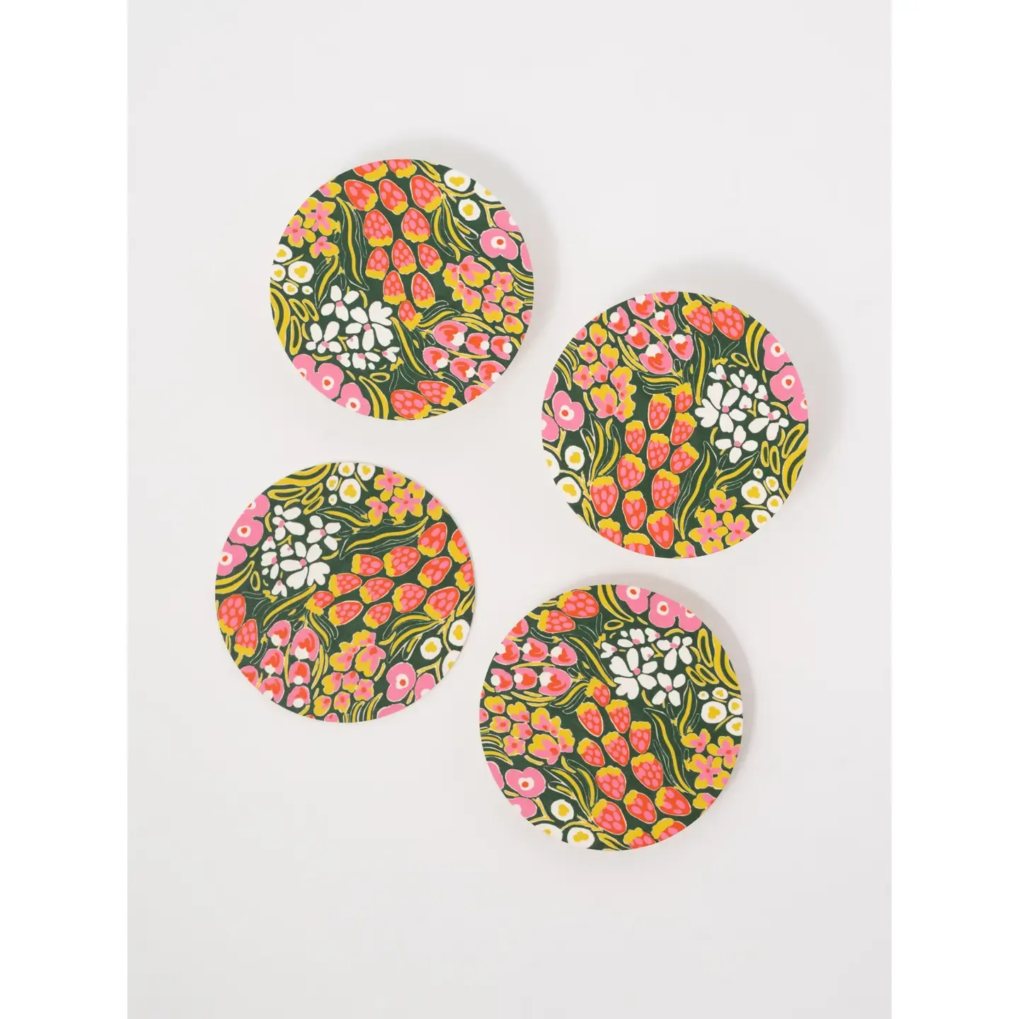 Strawberry Flower Coaster, Set of 4