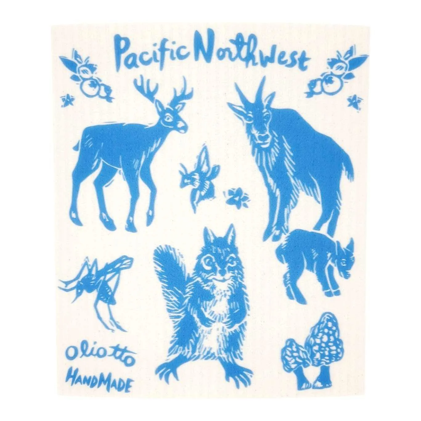 Swedish Dish Cloth - PNW Creatures by Oliotto