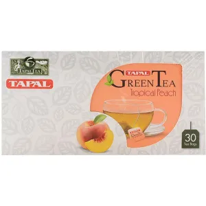 TAPAL GREEN TEA BAGS TROPICAL PEACH 30PCS