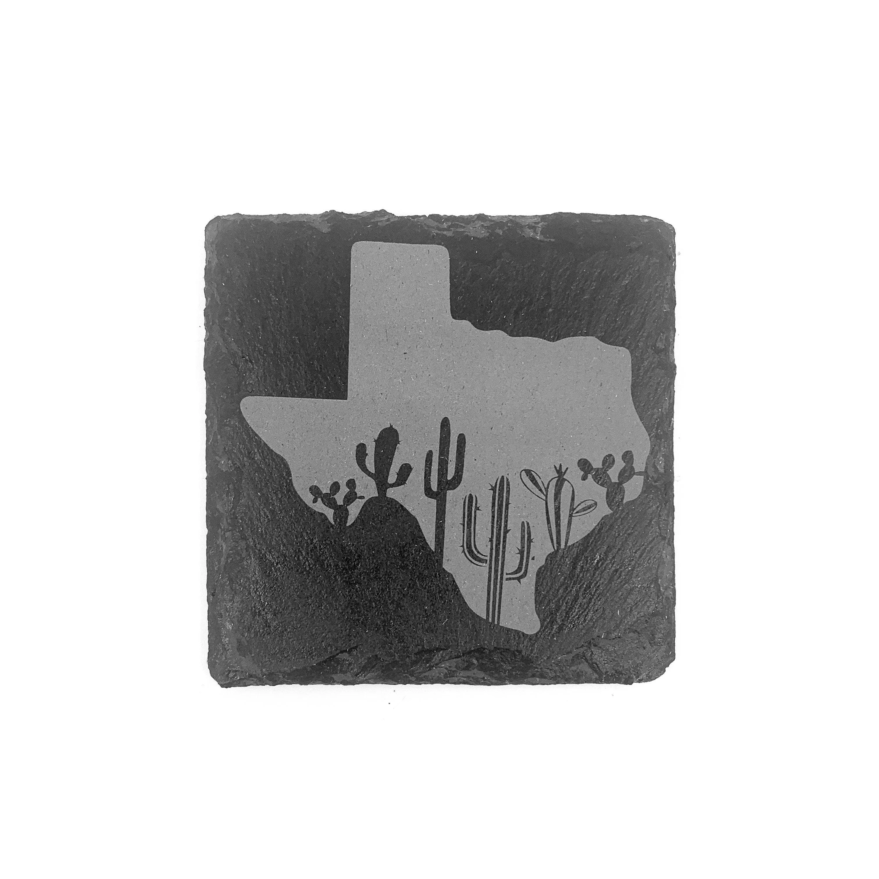 Texas Wildflowers & Cactus Slate Coasters - Set of 4