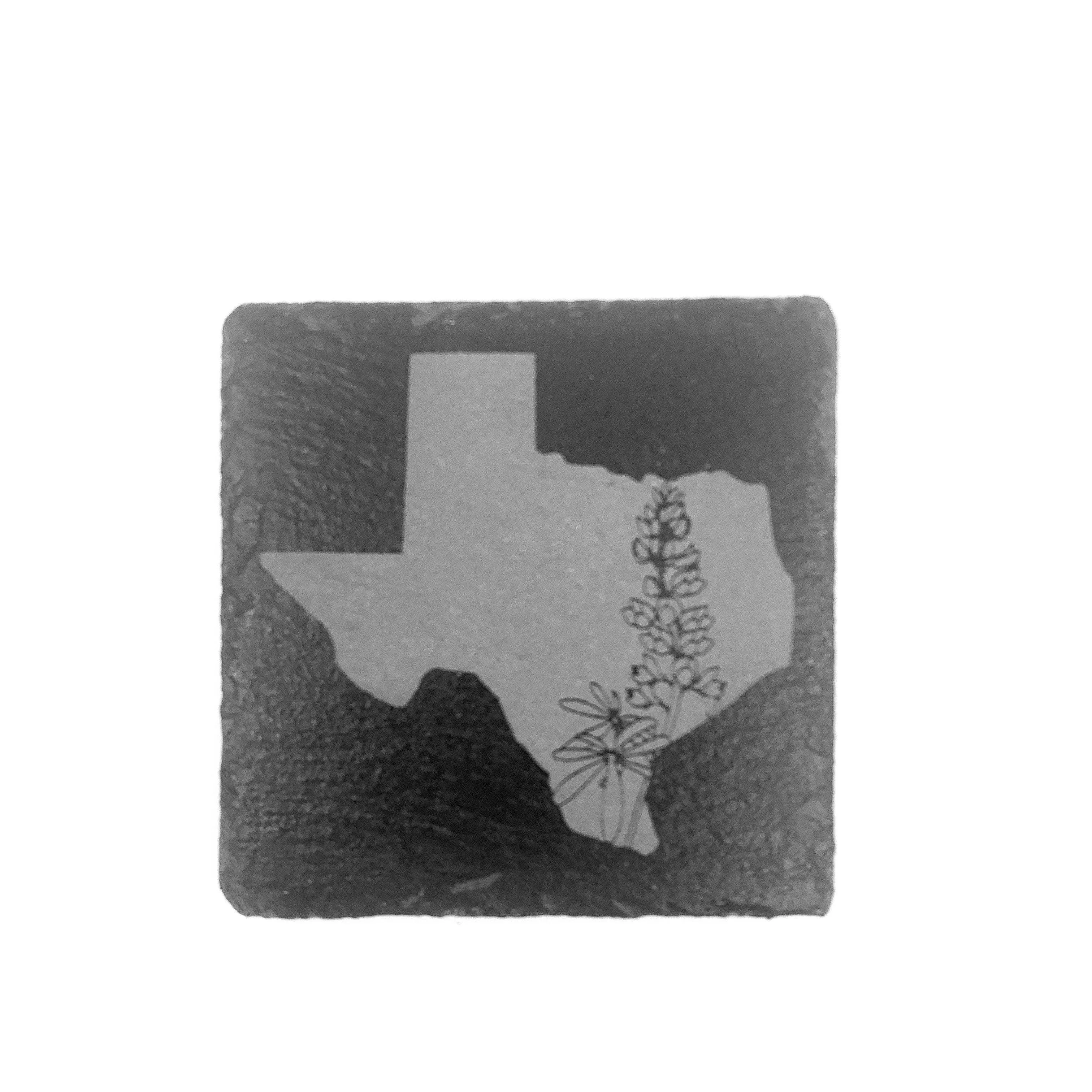 Texas Wildflowers & Cactus Slate Coasters - Set of 4