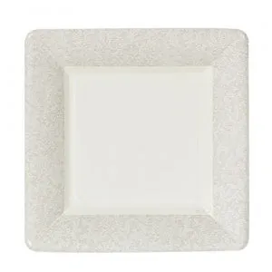 Texture Ivory 7" Square Dinner Paper Plates (Case Qty: 576)