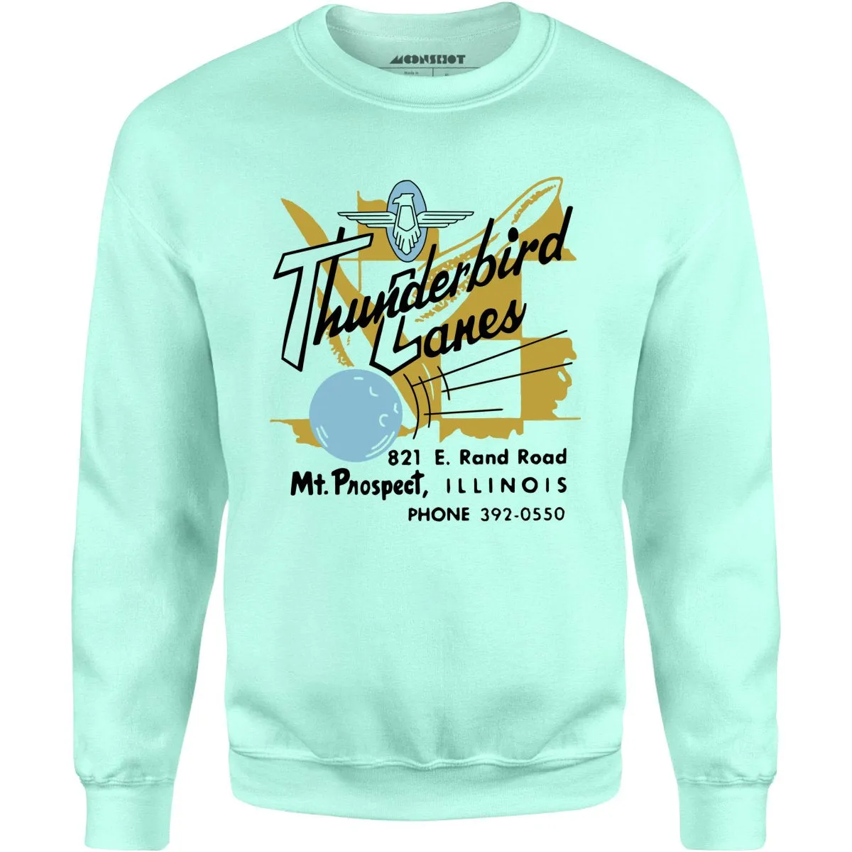 Thunderbird Lanes - Mt. Prospect, IL - Vintage Bowling Alley - Unisex Sweatshirt