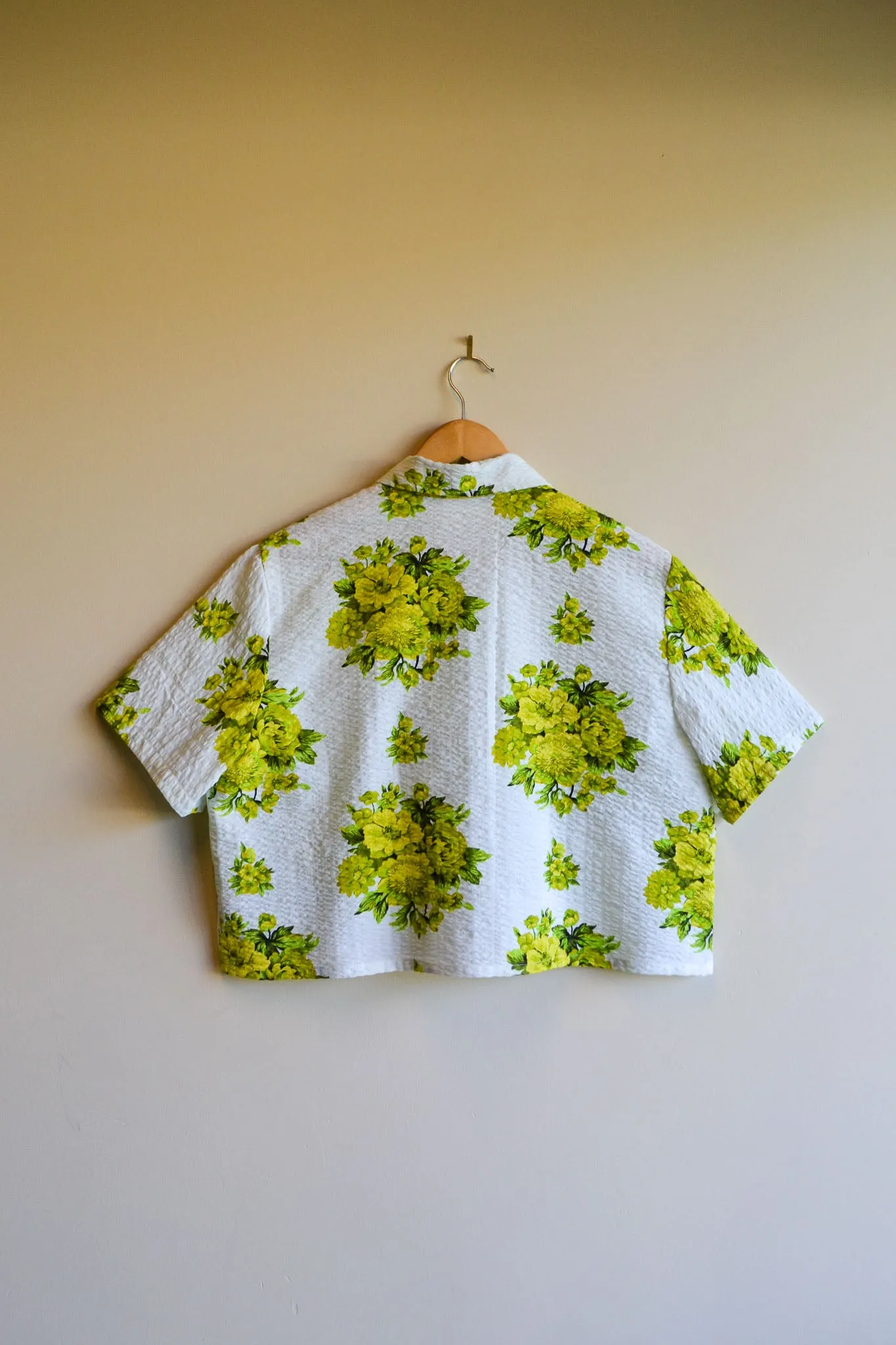 Tie Top | Green Blossom | Short Sleeve | Medium