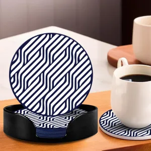 UMAI Coasters Set of 6 | Dining Table Decor Accessories | Silicone Drink Coaster Set | Attractive Design | Includes Holder | Home & Office | Multiple Colors