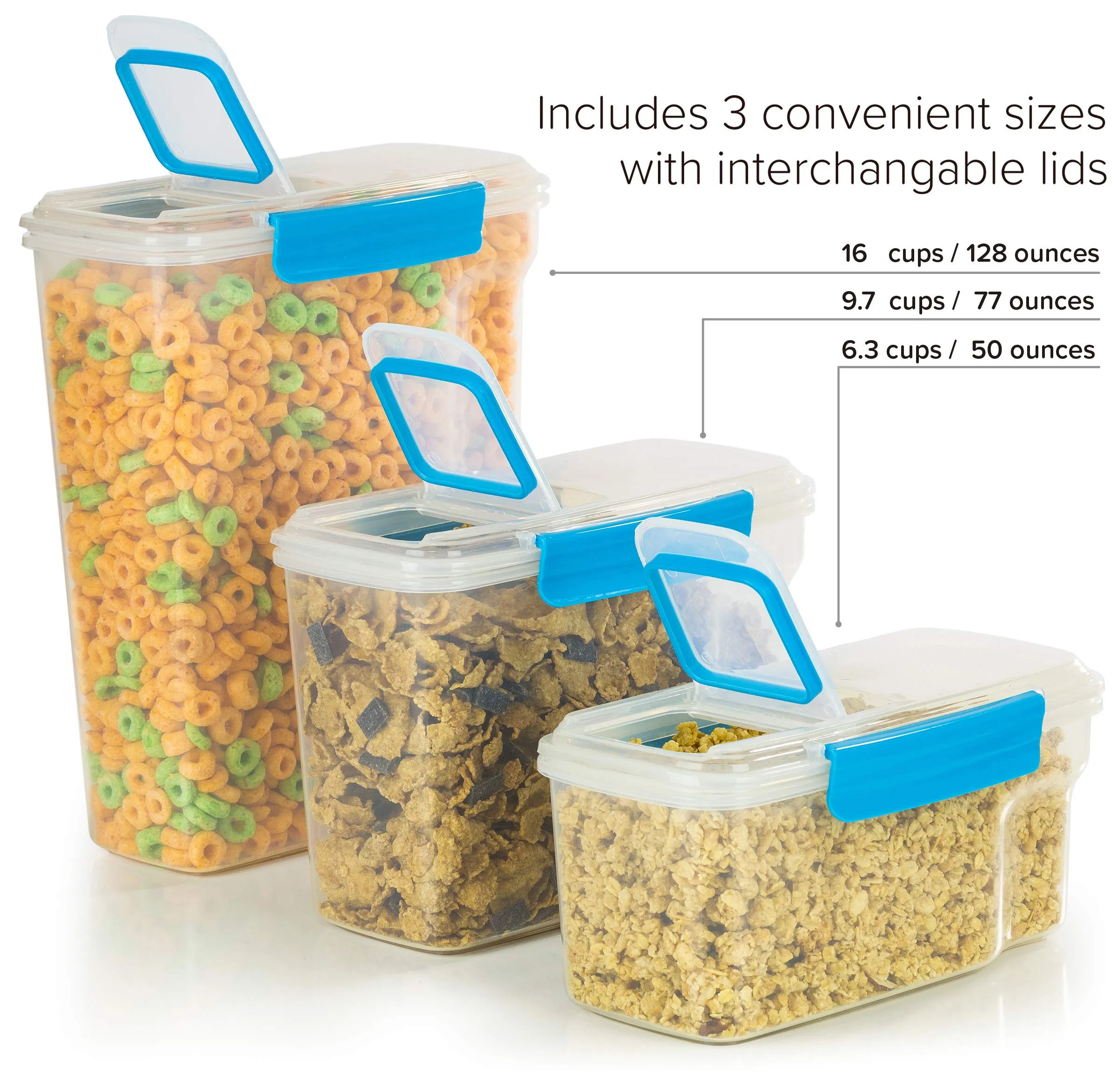 VP Fresh Airtight Cereal Storage Containers (Set of 3