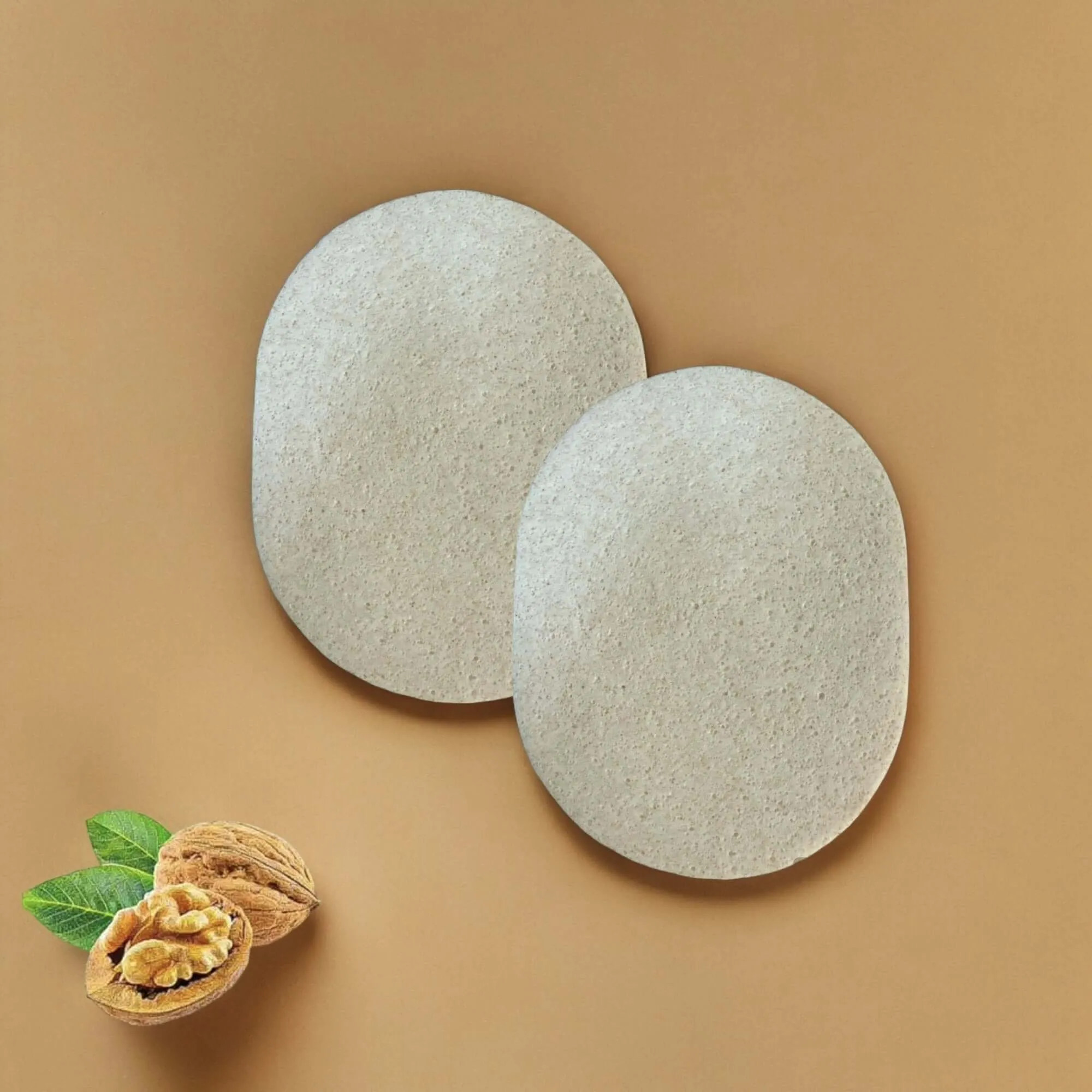 Walnut Facial Exfoliating Sponges (2-Pack)