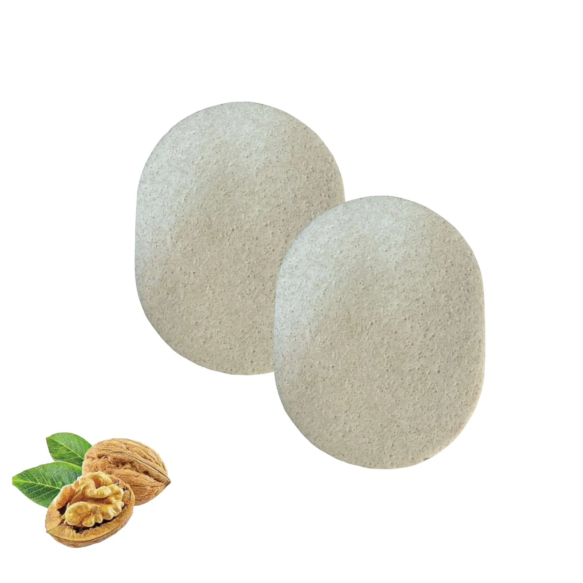 Walnut Facial Exfoliating Sponges (2-Pack)