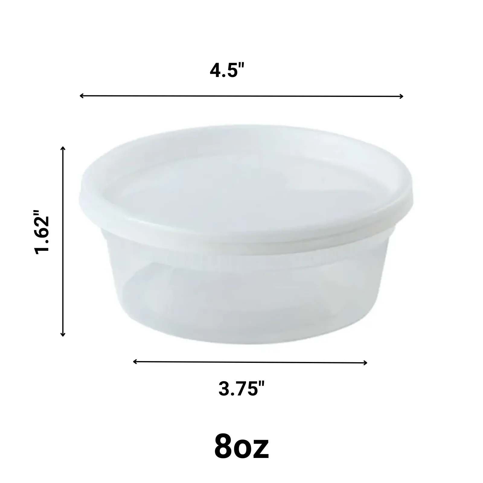 *WHOLESALE* 8oz. Heavy Duty Deli Containers with Lids | 240ct/case