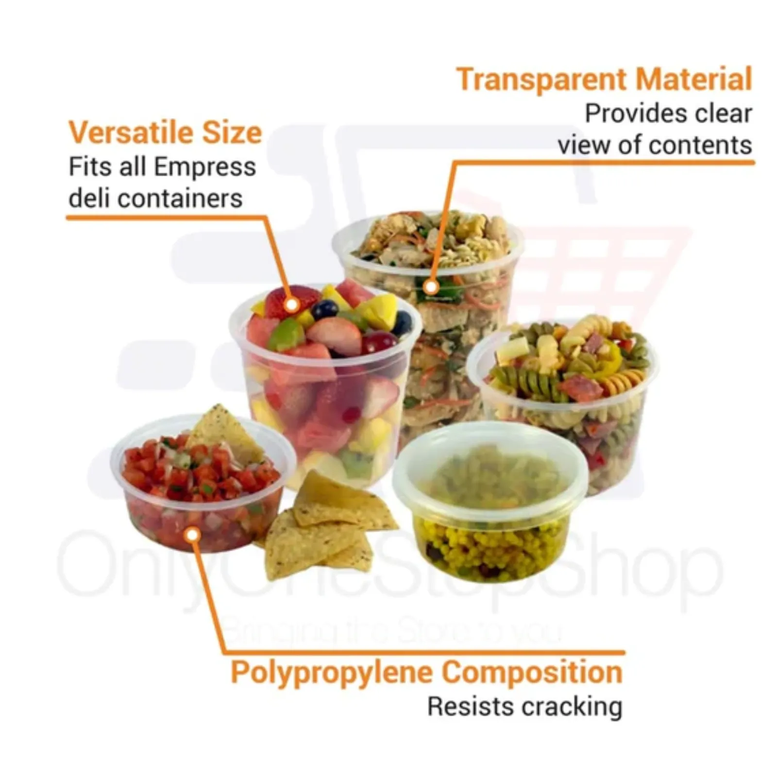 *WHOLESALE* 8oz. Heavy Duty Deli Containers with Lids | 240ct/case