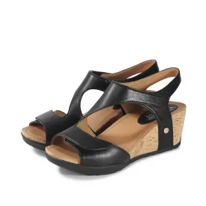 Women's Bussola Nicky Wedge Sandal Color: Black