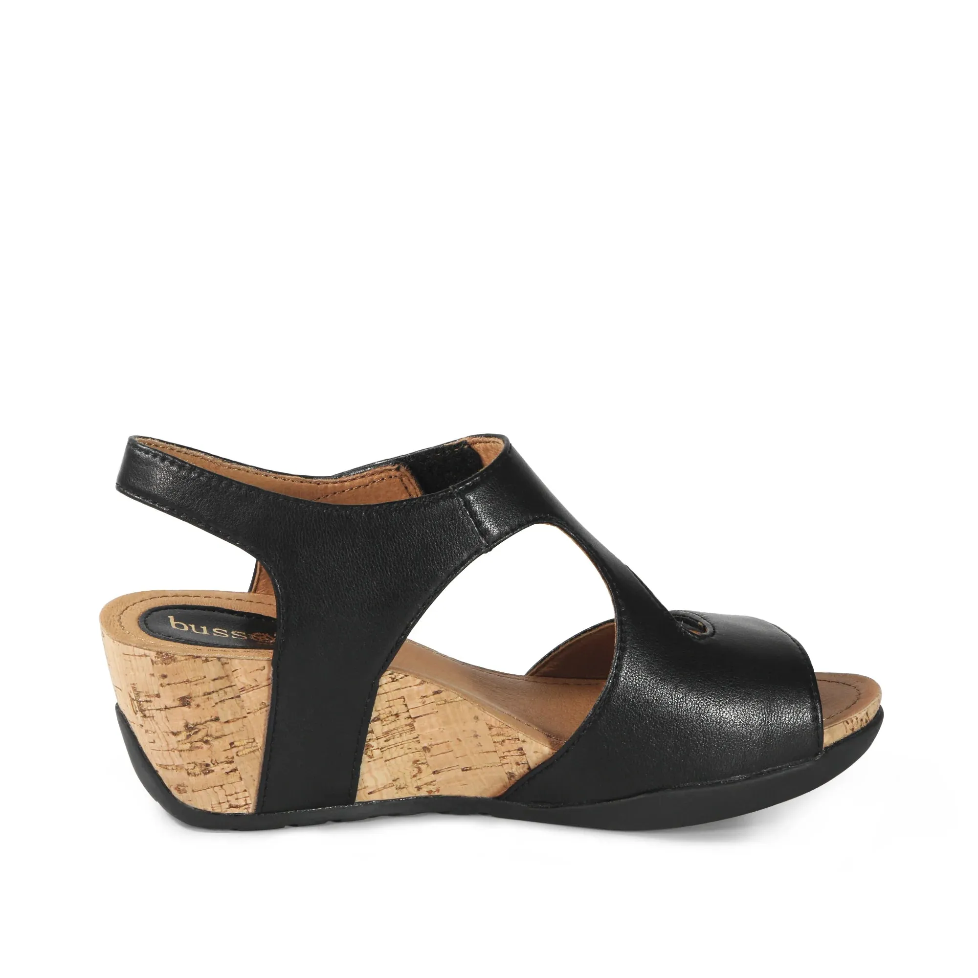 Women's Bussola Nicky Wedge Sandal Color: Black