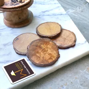 Wooden Twist Exclusive Round Mango Wood Tea Coasters ( Set of 4 )